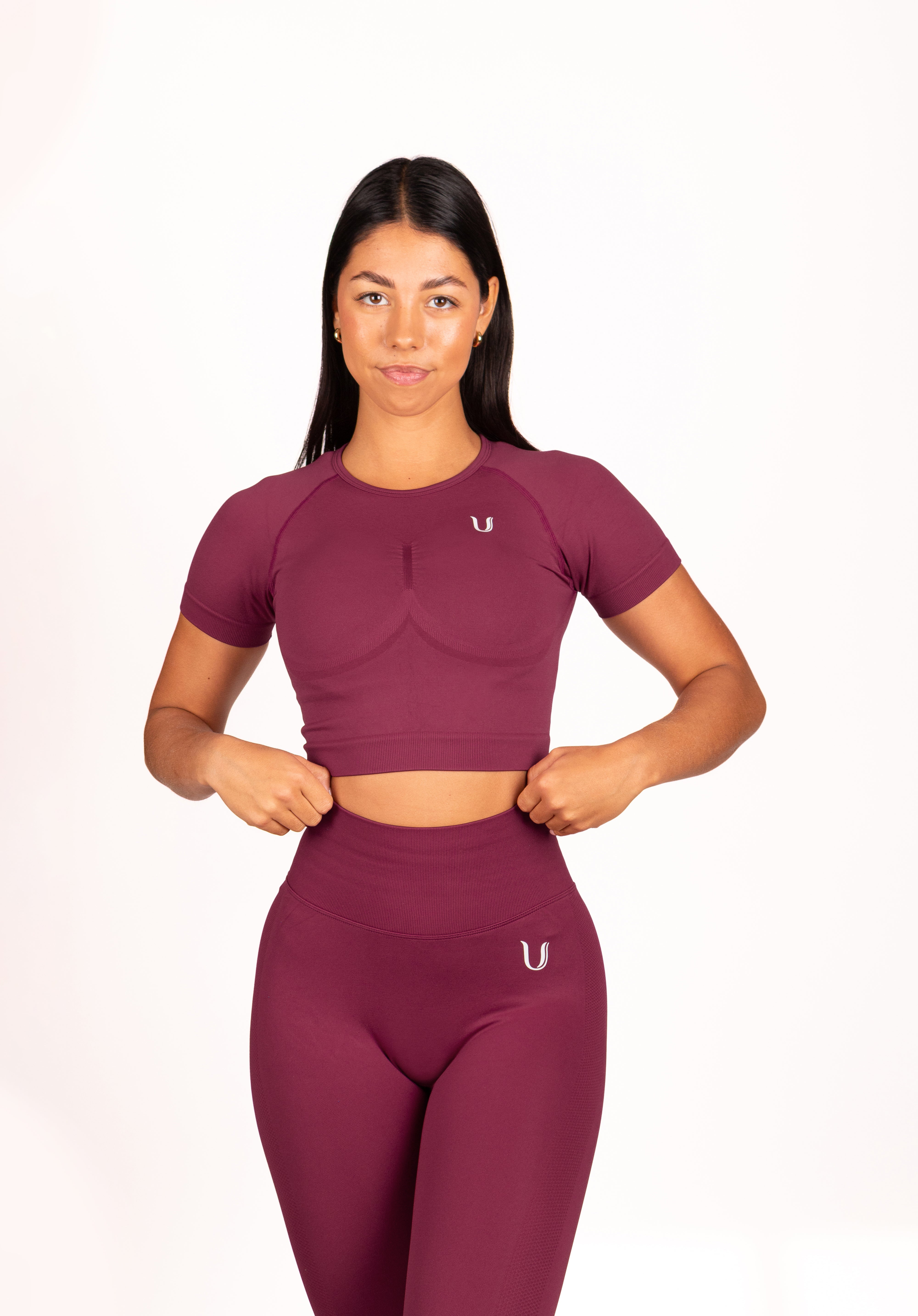 Leonie Top Shirt Wijnrood - Dames sportkleding | Ultimate Gainz