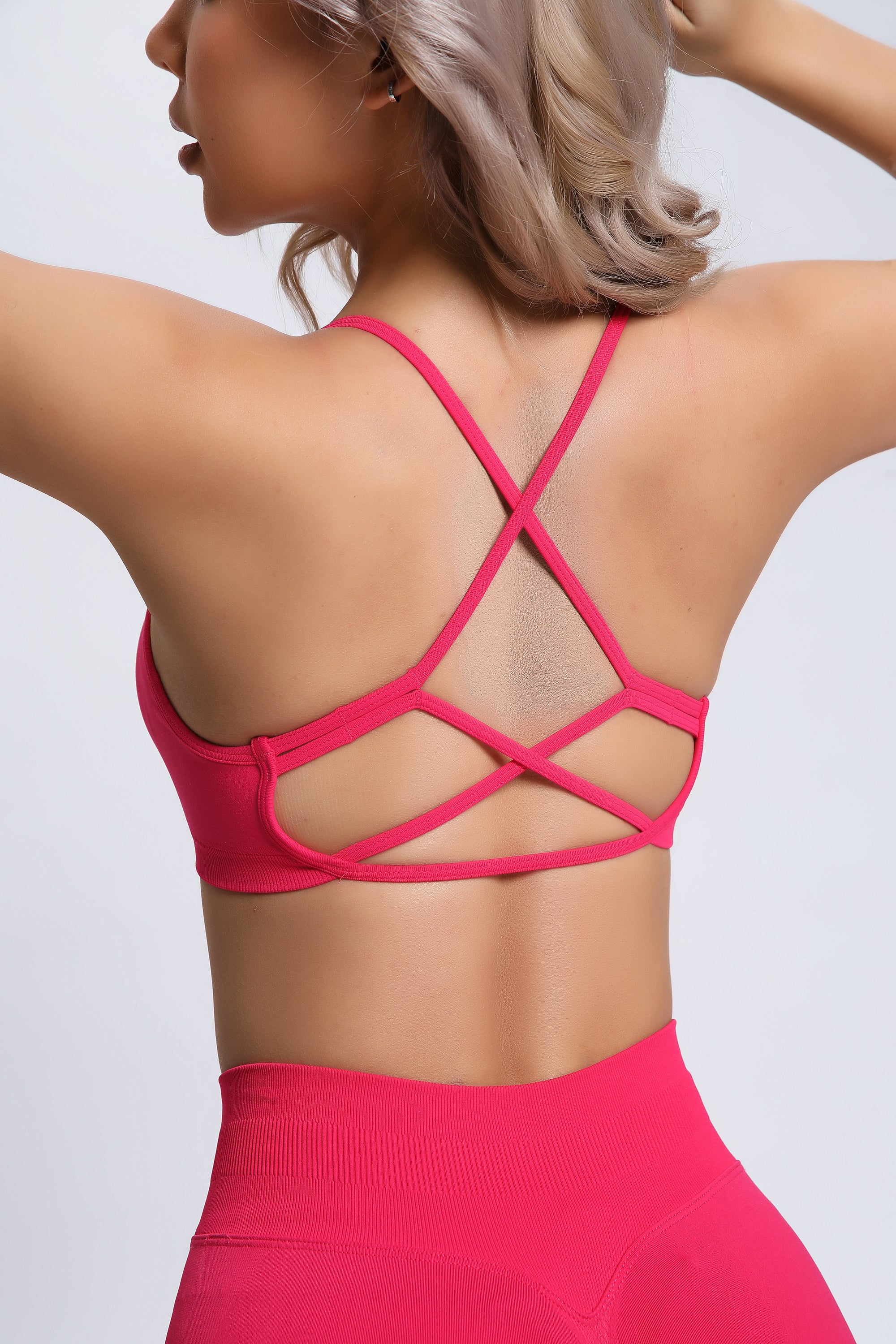 Joy | Crossback Sports Bra – Pink Red
