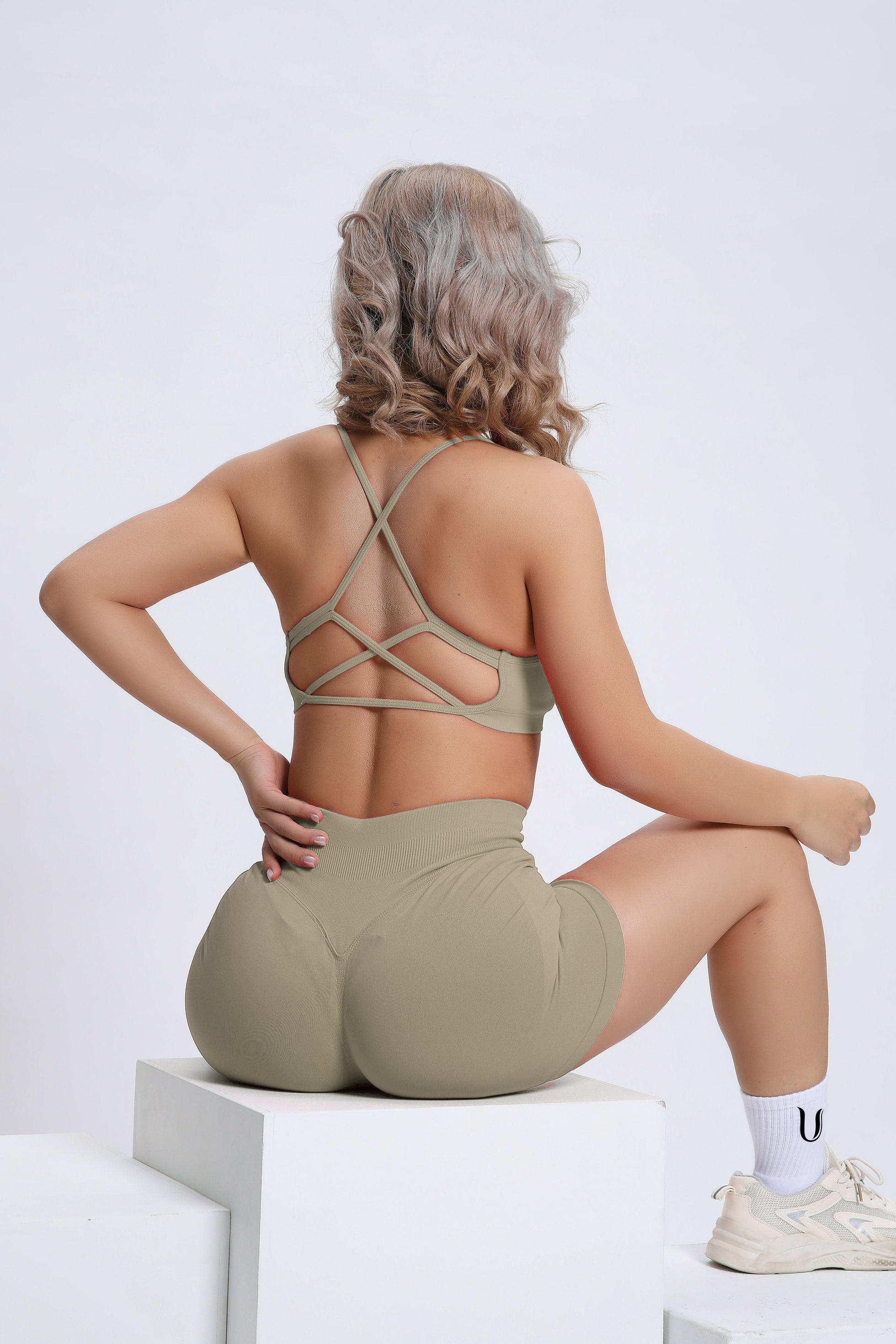 Joy | Sculpt Shorts with Scrunch – Beige