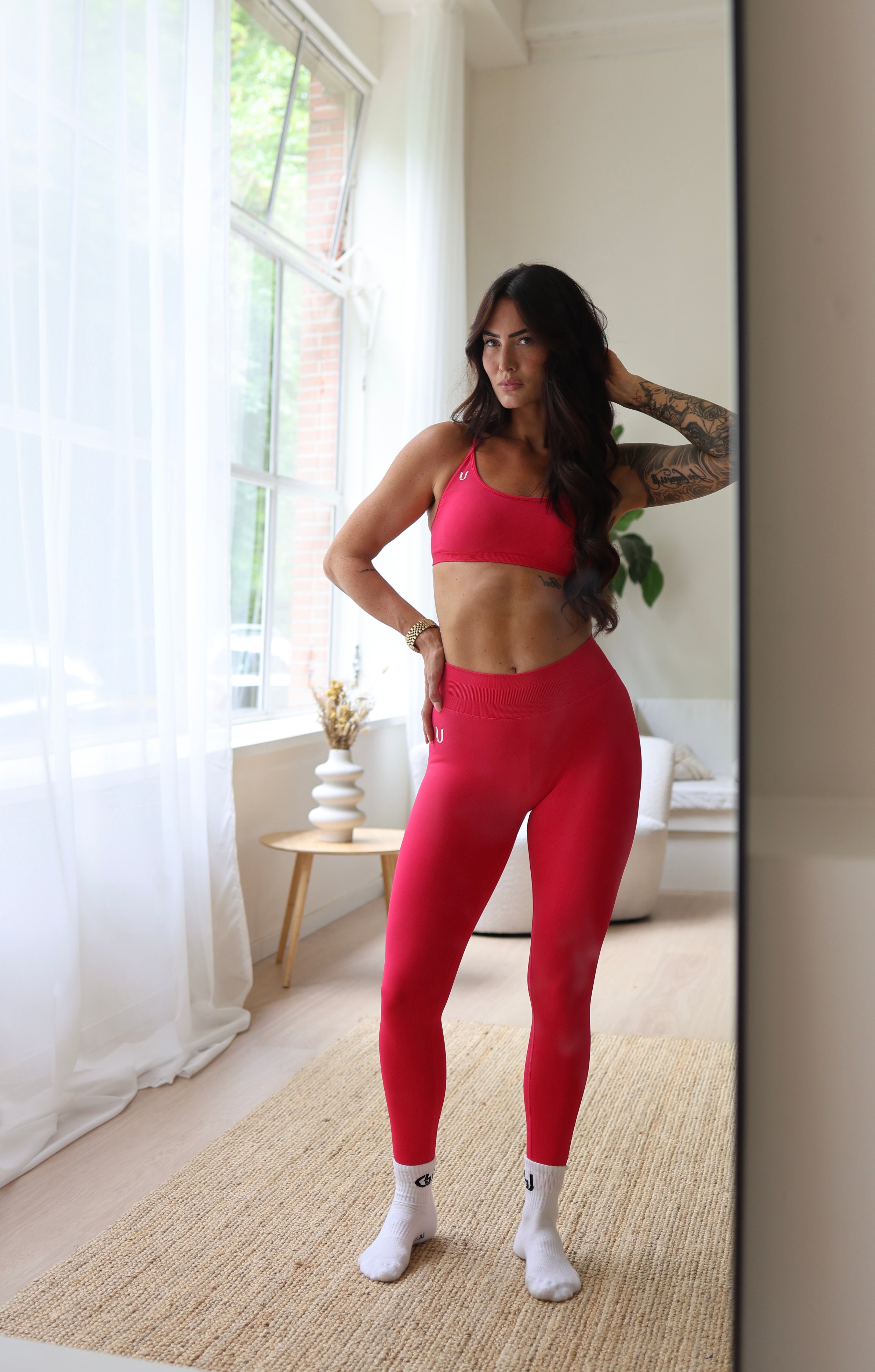 Joy | Sculpt Legging with Scrunch – Pink Red