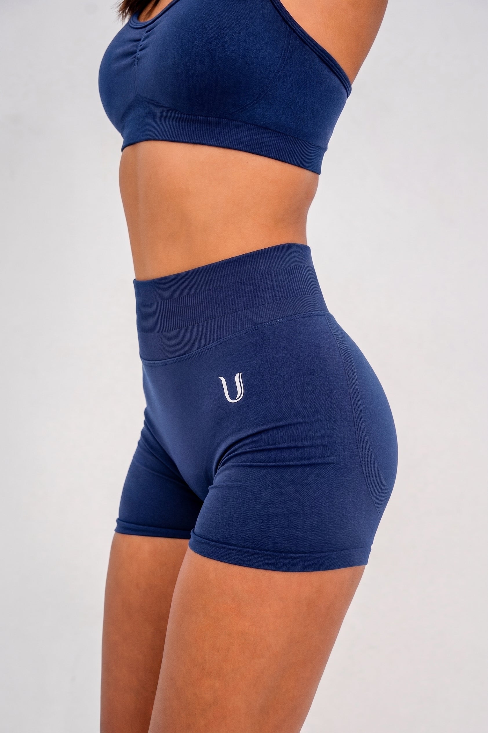 Luna | Premium Seamless Scrunch Short - Donker Blauw