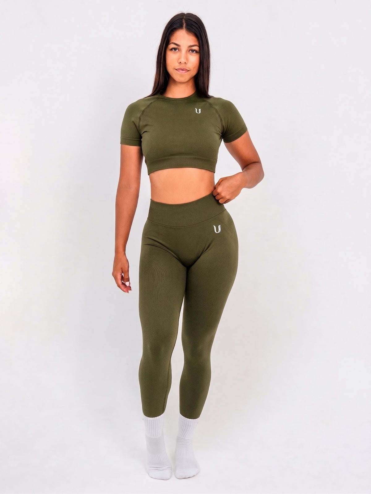 Luna | Premium Seamless Crop Top - Green