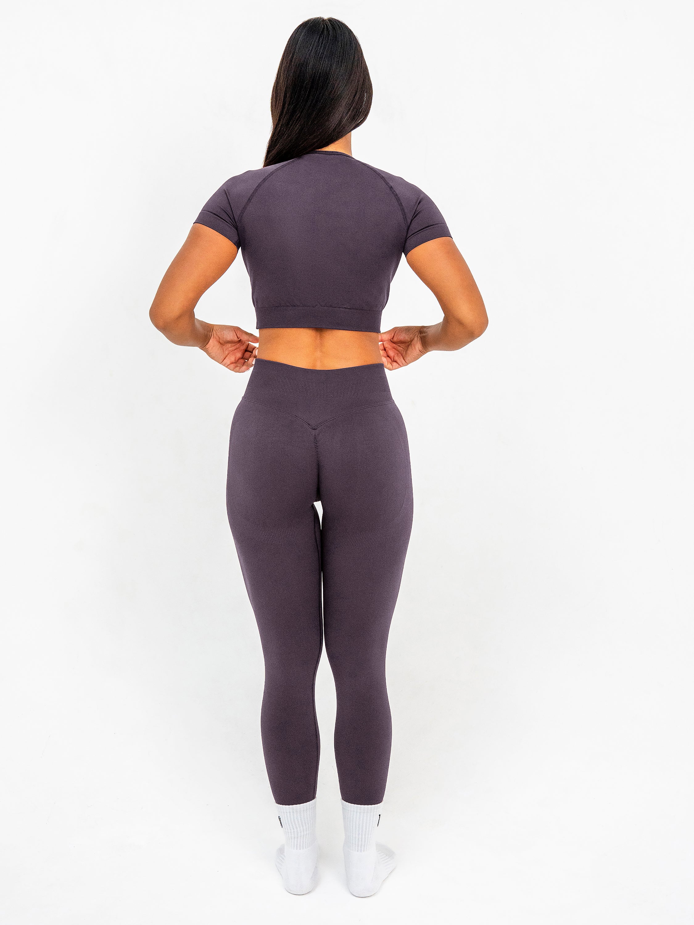 Luna | Premium Seamless Crop Top - Dusty Purple
