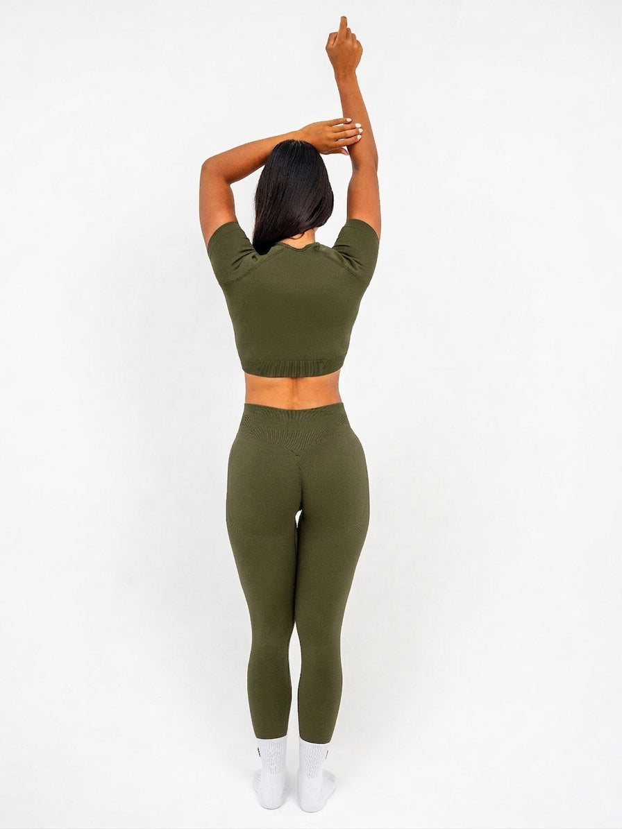 Luna | Premium Seamless Scrunch Legging - Groen
