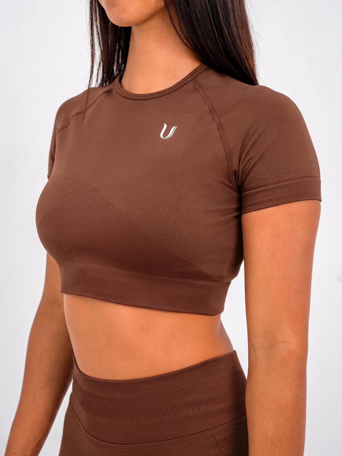 Luna | Premium Seamless Crop Top - Brown