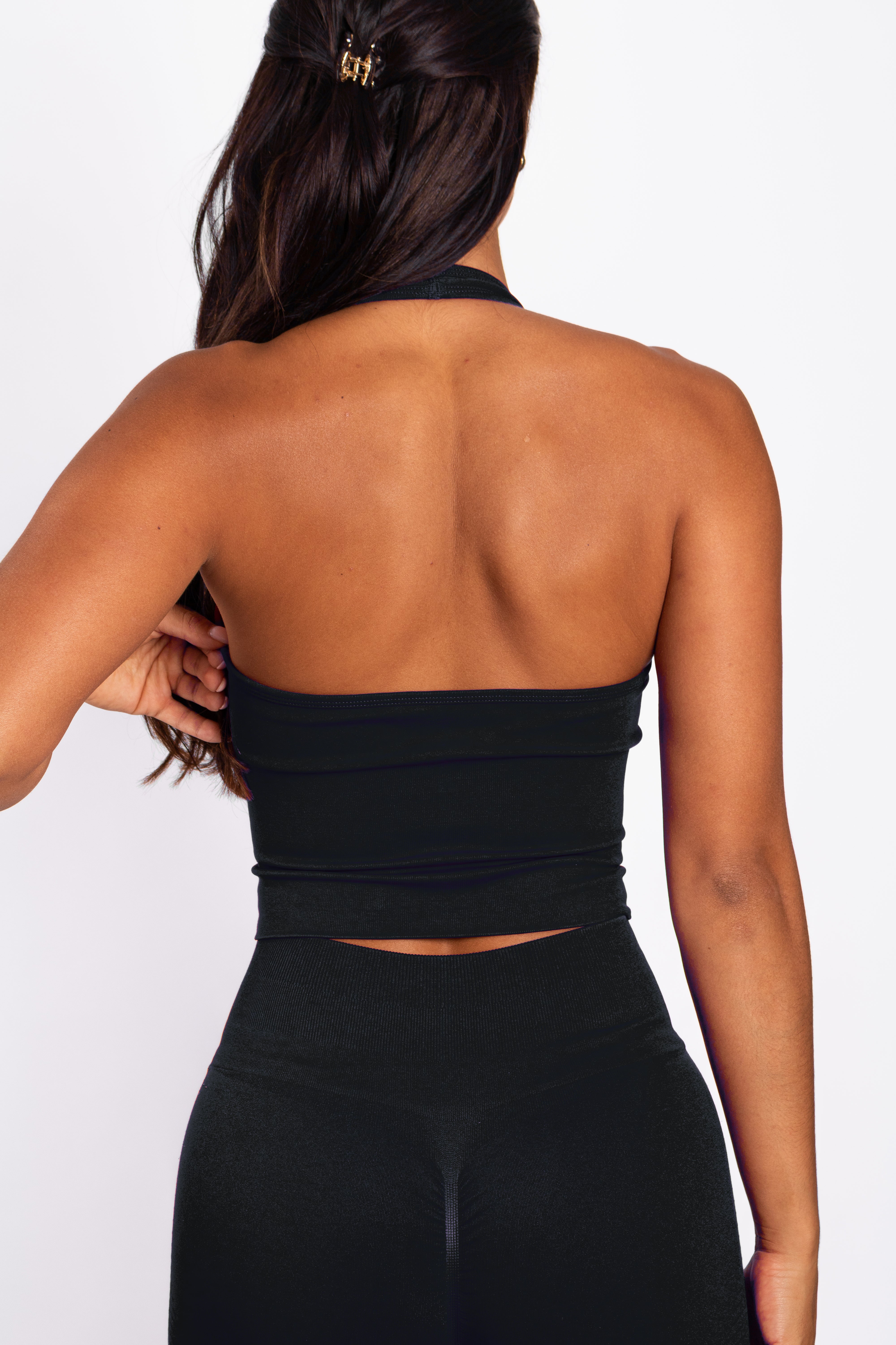 Bibi | Ribbed Seamless Halter Top – Red