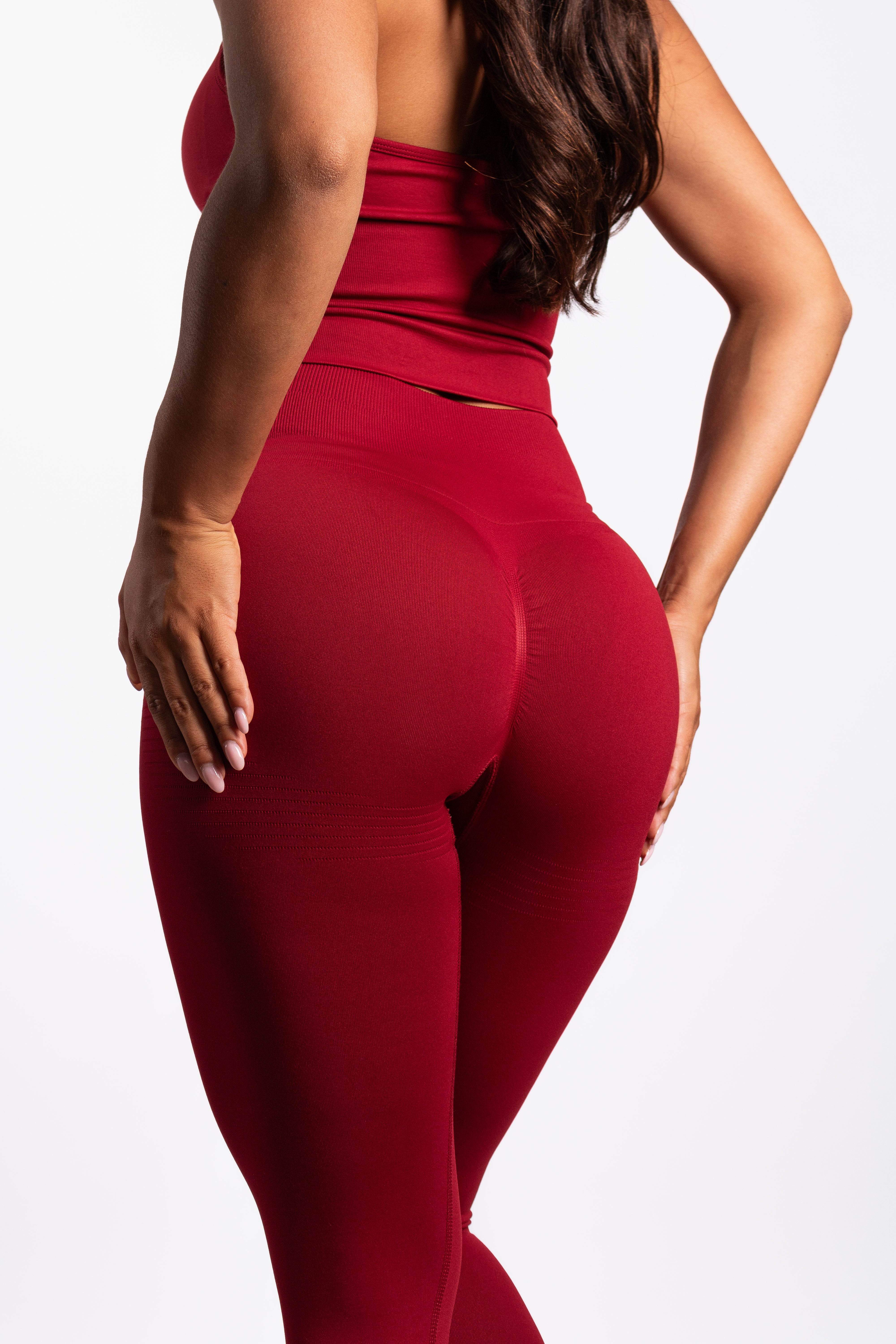 Bibi | Ribbed Seamless Legging – Red