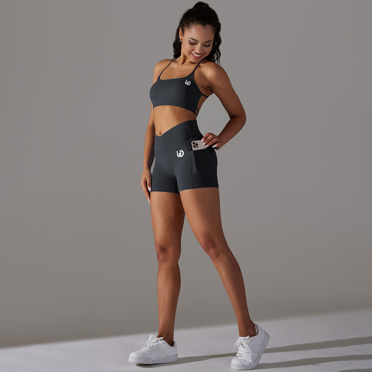 Mila | Short Set Zwart - Ultimate Gainz