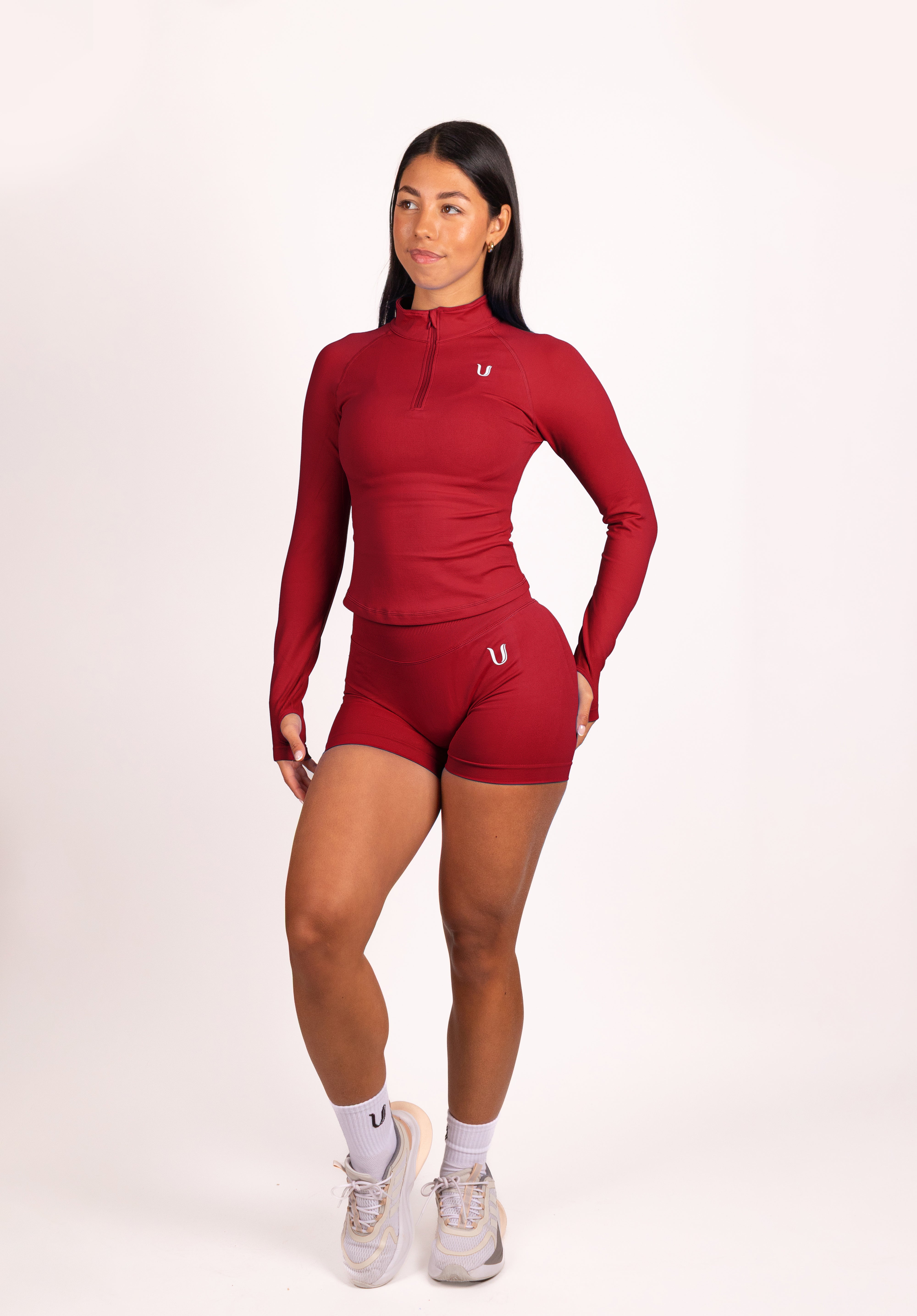 Beau Half Zip Lange Mouwen Top Rood - Dames sportkleding afbeelding 27