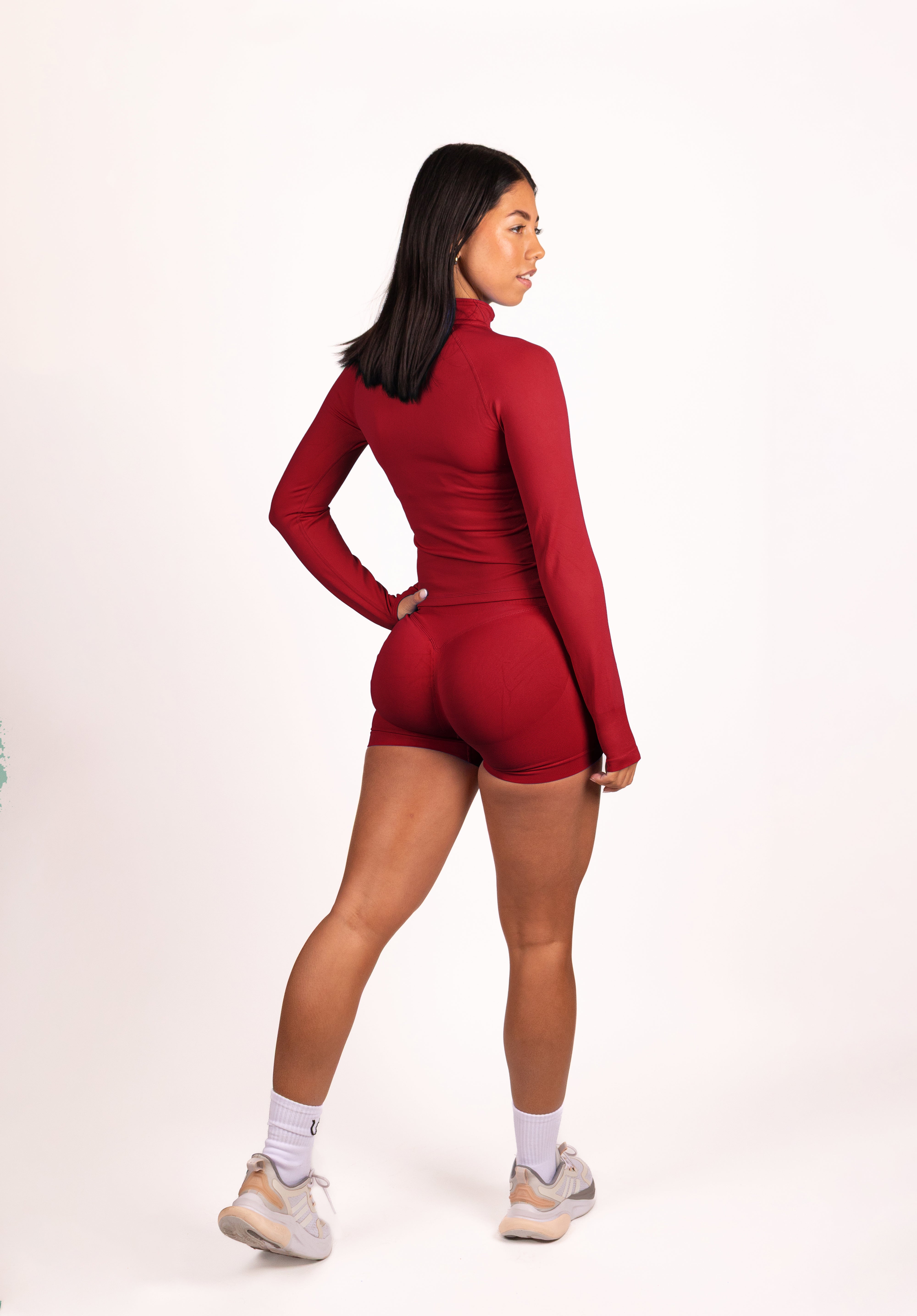 Beau Half Zip Lange Mouwen Top Rood - Dames sportkleding afbeelding 24