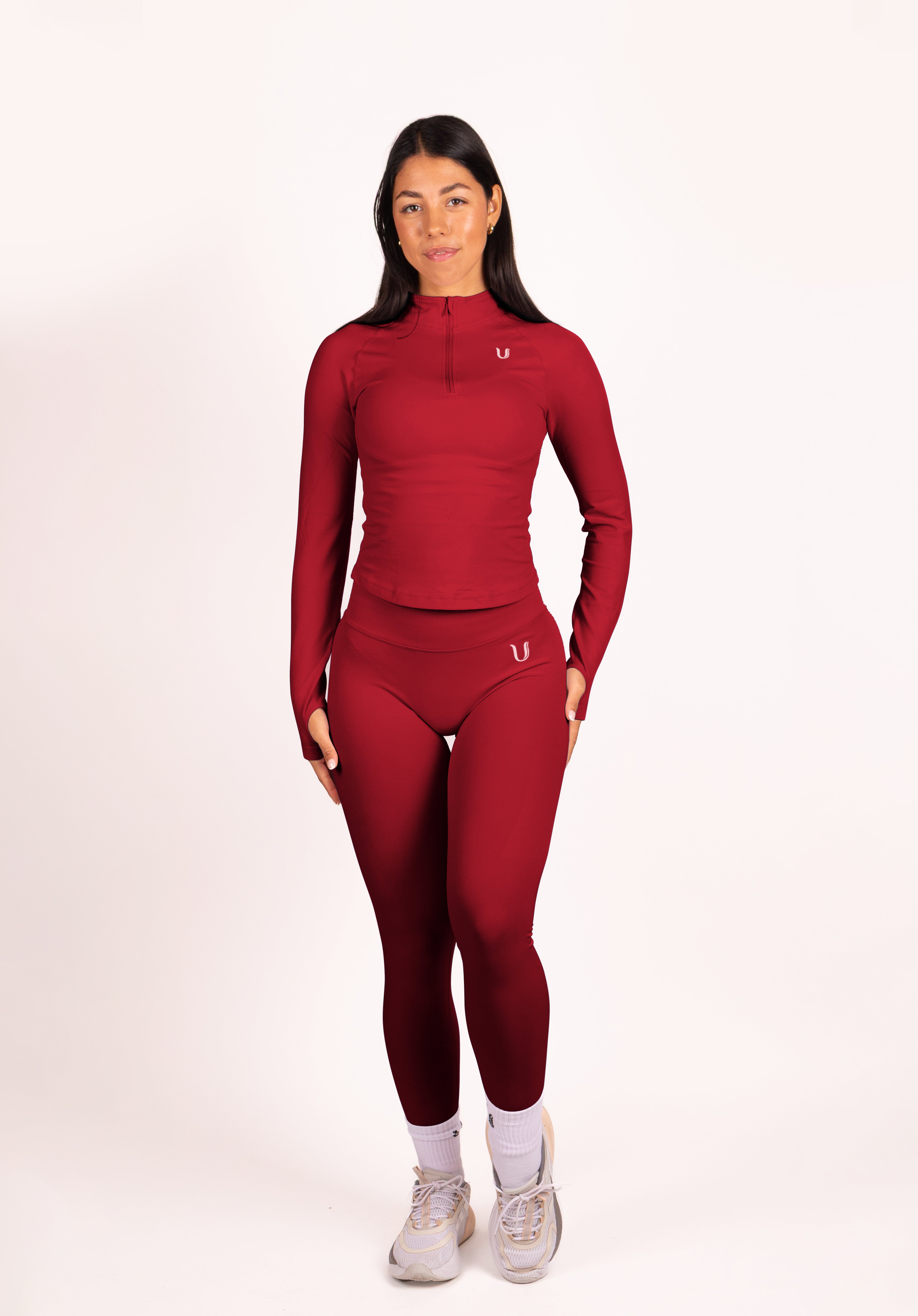 Beau Half Zip Lange Mouwen Top Rood - Dames sportkleding afbeelding 16