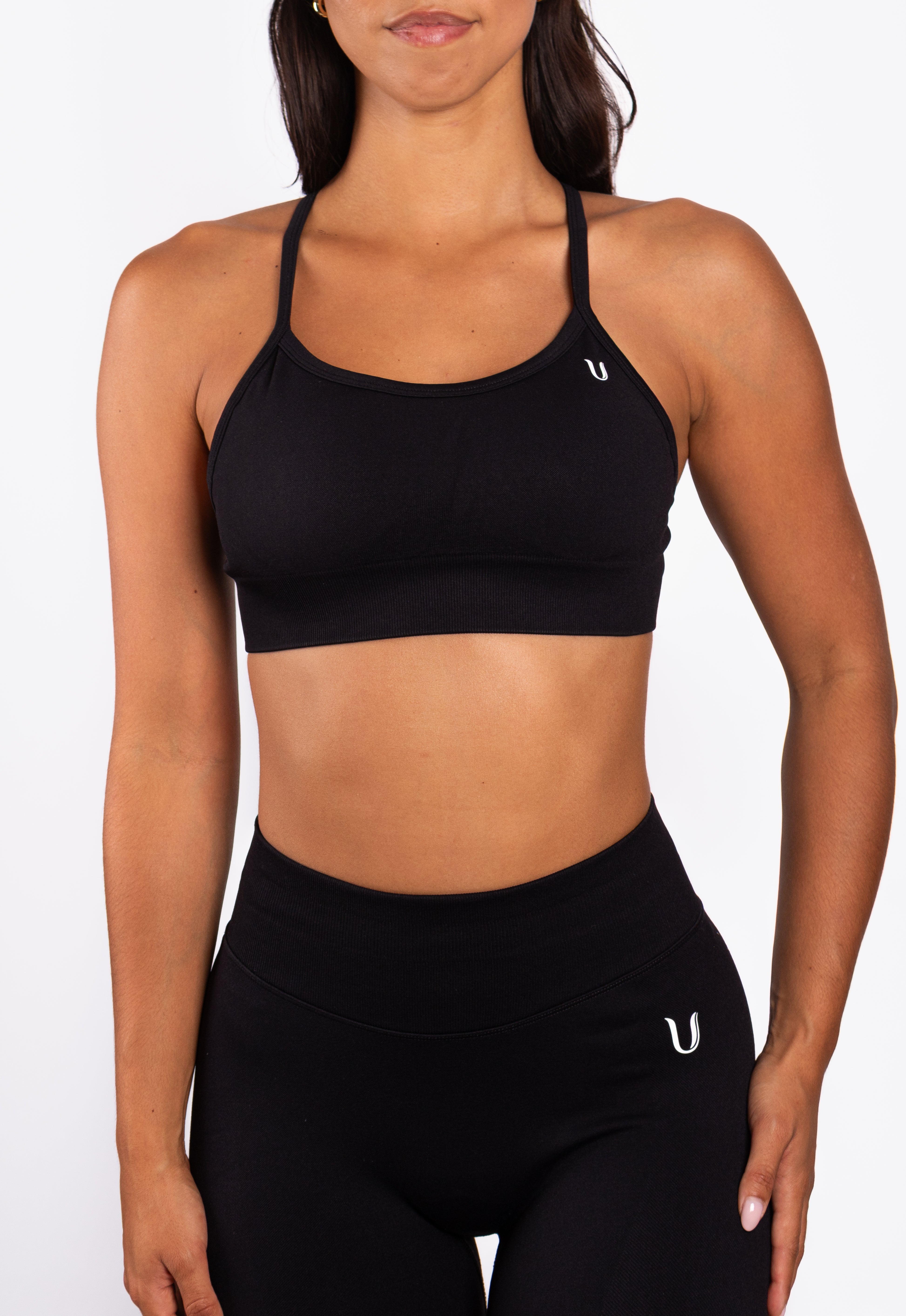 Beau Cross BH Zwart - Dames activewear detail