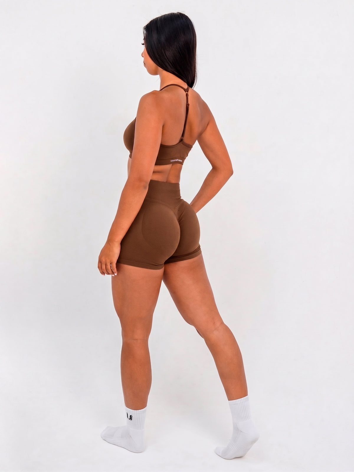 Luna | Premium Seamless Scrunch Short - Brown