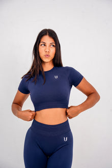 Luna | Premium Seamless Crop Top - Donker blauw