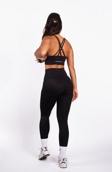 Kyra Cross  BH Zwart - Dames fitness kleding zijkant