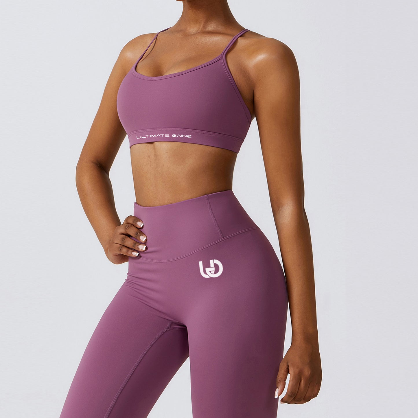  Hailey Set | Seamless Top Legging - LightPurple