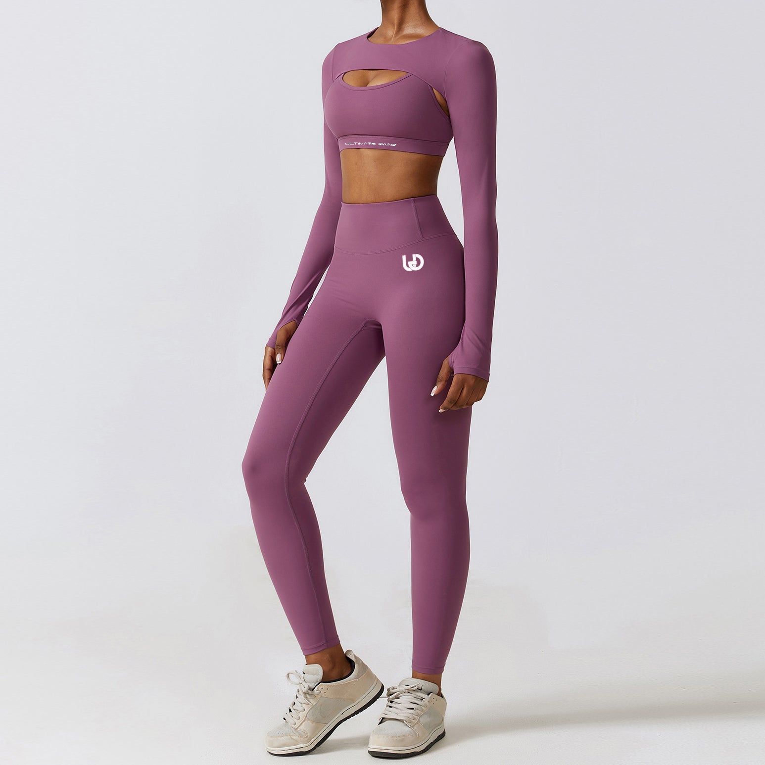 Hailey | Long Sleeve Crop Top - LightPurple