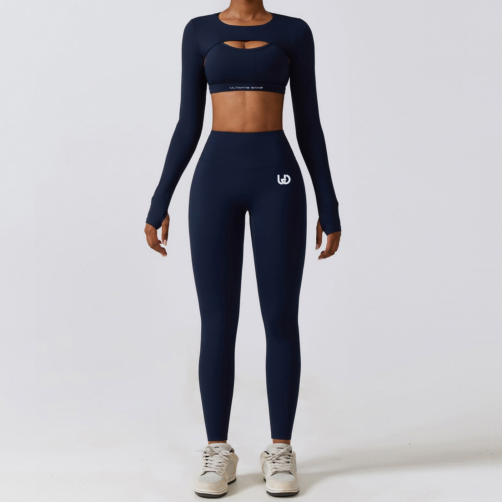 Hailey | Long Sleeve Crop Top - NavyBlue