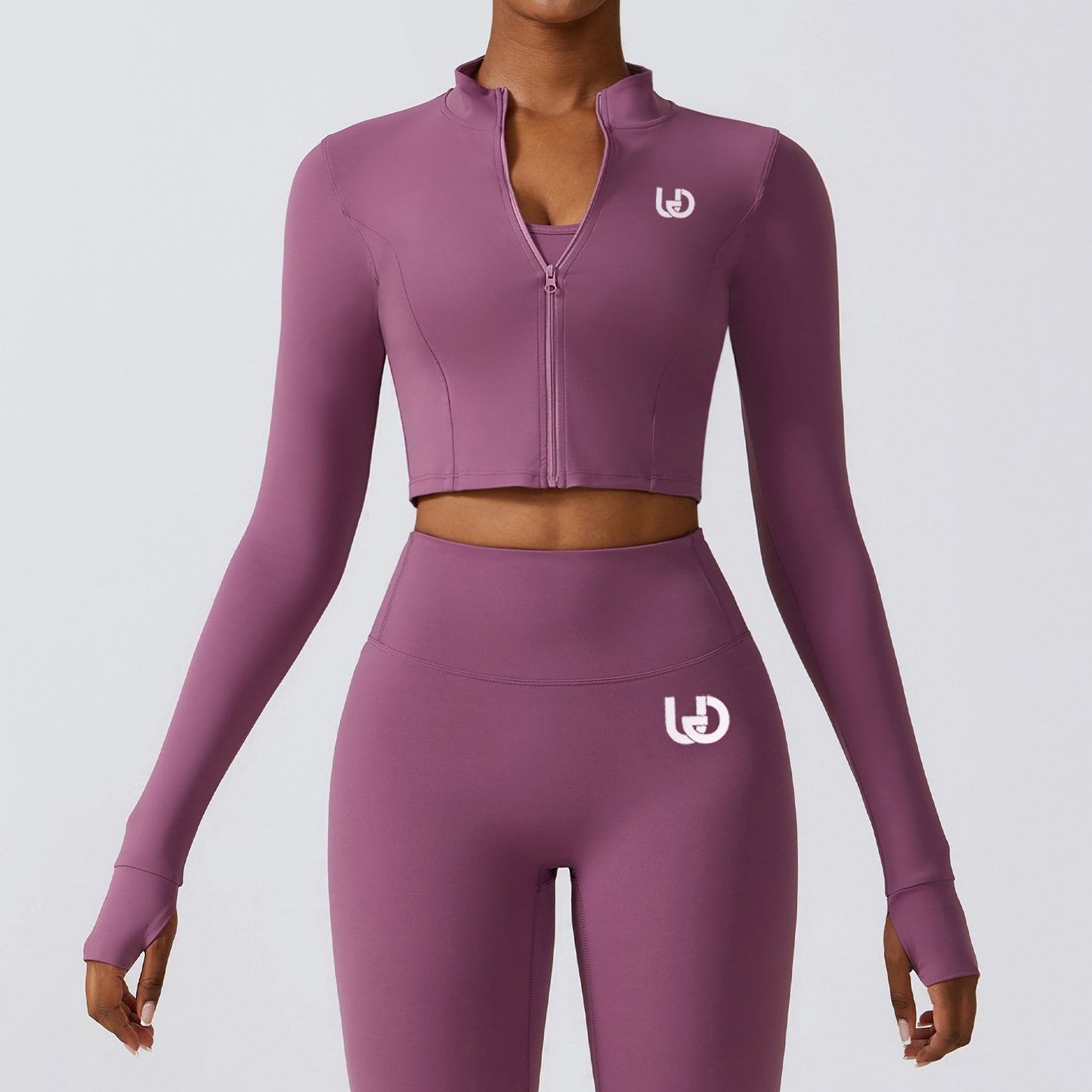 Hailey Set | Long Arm Top Legging - LightPurple