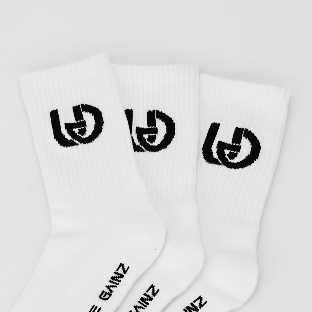 Ultimate Gainz - Performance Socks Unisex - White 1 Pair